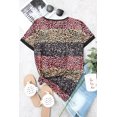 thumbnail image 2 of ABPHQTO Camiseta de mujer colorblock rayas leopardo, 2 of 5