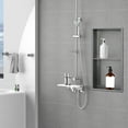 thumbnail image 2 of 12'' x 24'' Modern Wall-Mounted Double Shelf Shower Niche, Stainless Steel （Silver Gray）, 2 of 12