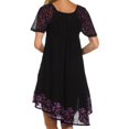 thumbnail image 2 of Sakkas Royal Palm Batik Dress / Cover Up - Black / Purple - One Size, 2 of 4