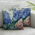 thumbnail image 3 of Shiartex Blue Hydrangea Wildflower Spring Throw Pillow Covers Outdoor Spring Summer Floral Decor Farmhouse Lumbar Decorative Throw Pillows Cases Decorations for Couch Sofa Porch 18x18in, 3 of 5