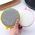thumbnail image 2 of Multi-purpose Kitchen Double Side Round Dishwashing Sponge Scrubber Rag Dish Pad Cleaner, 2 of 5