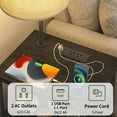thumbnail image 3 of TOMNK Floor Lamp with Table, End Table for Living Room with Lamp, Shelves Side Table with Charging Station(USB & AC Port), 3 Color Temperature LED Bulb, Modern Nightstand Lamp for Bedroom, Office, 3 of 6