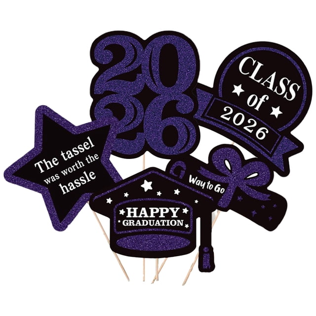 1 Set Graduation Decoration Class of 2026 Congrats Grad Centerpiece Sticks 2026 Graduation Table Decor Toppers for College Congrats Party Picks,Cupcake Toppers,Food Picks,Decorative Picks,Cake Decora