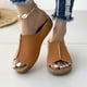 thumbnail image 2 of WDOplteas Sandalias Cuña Con Plataforma para Mujer Con Cojín Grueso Diapositivas (39 Marrón), 2 of 9