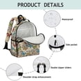 thumbnail image 4 of Butterfly Leaf Text Pattern Cute School Backpack Bag for School with Padded Back and Adjustable Shoulder Straps 15.25"x11.5"x5.25", 4 of 5