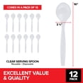 thumbnail image 2 of 12 Count 10-Inch Disposable Serving Spoons, Clear Plastic Serving Spoons for Catering Weddings, Holiday Parties, and More, Large Plastic Serving Utensils for Buffet, Party Spoons, Stock Your Home, 2 of 7