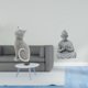 thumbnail image 2 of Escultura de resina de animal, figura de gato y mono, adorno coleccionable decorativo para sala de estar, dormitorio, entrada, estantería, hotel, pati, 2 of 8