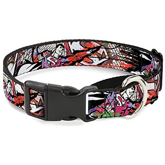 Buckle-Down "Superman Color Flying Bricks Scene" Martingale Dog Collar