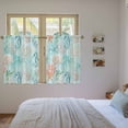 thumbnail image 3 of Teal Red Coastal Kitchen Curtain for Berdoom Living Room Cafe 54 Inch Length, Nautical Seahorse Beach Coral Starfish Tiers Curtains Light Filtering Drapes Window Treatment 2 Panels 52"Wx54"L, 3 of 8