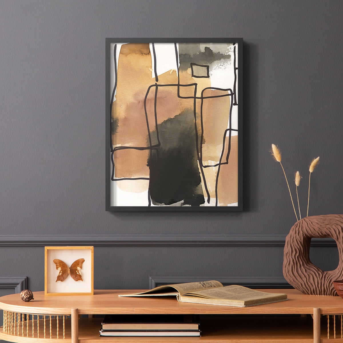 Retro Vibe II in Black Solid Wood 8 x 10 Framed Print