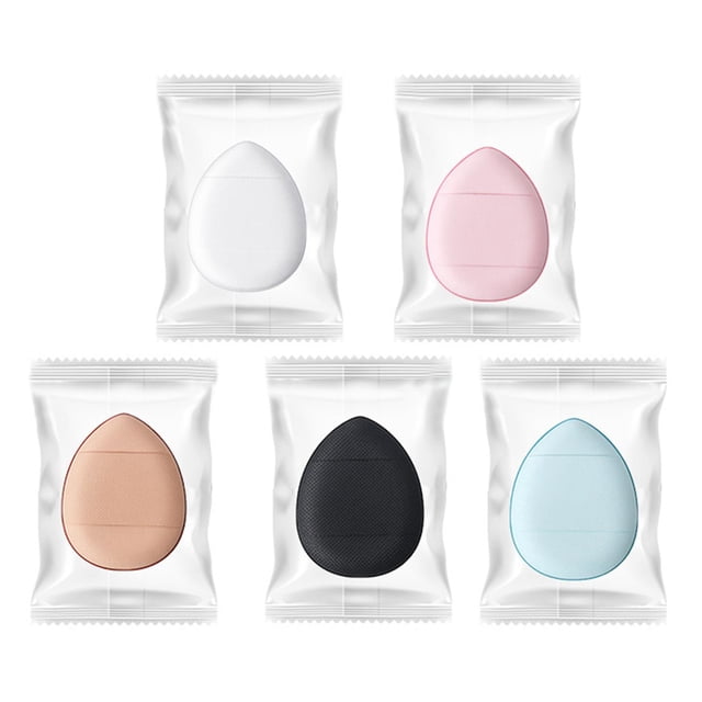 5x borlas de polvo para s, mini borlas de maquillaje con correa para sujetar los s, esponjas en polvo Aleatorio con bolsa jinwen soplos de dedo