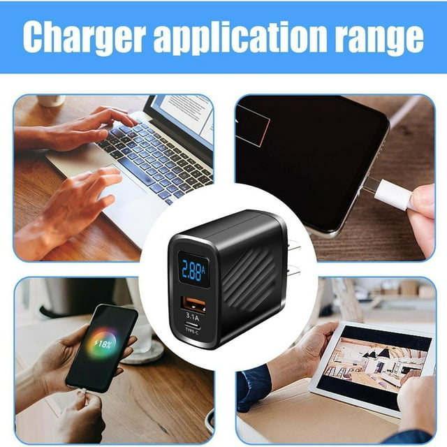 Dsscvnef Chargeur de Voyage USB Universel Adaptateur Rapide Prise Internationale pour Téléphone Intelligent Compatible Compact Portable