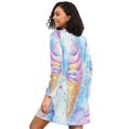 thumbnail image 2 of FORMRS Womens Long Sleeve Nightgowns Crew Neck Sleep Shirt Soft Pajamas Sizes S-3XL, Watercolor Ice Cream Pattern, 2 of 8
