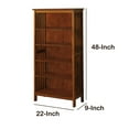 thumbnail image 5 of 5 Tier Wooden Media Shelf with Slatted Side Panels Oak Brown - Saltoro Sherpi, 5 of 5