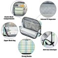 thumbnail image 4 of Stand Pencil Pouch High Capacity Pencil Case Organizer Pouch Durable Pencil Box for Office, Vintageplaid Printed, 4 of 8