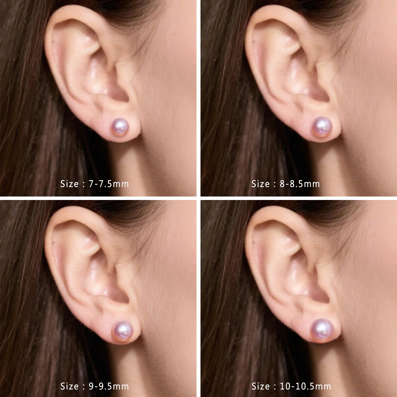 Bamiki 9-10mm Purple Pearl Stud Earrings for Women, Freshwater Cultured Pearls, Hypoallergenic 925 Sterling Silver, Perfect Gift