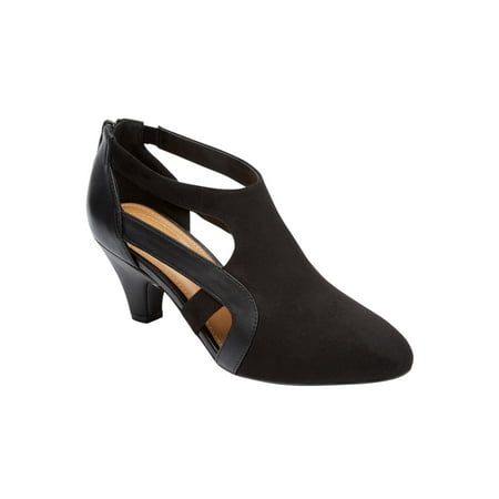 

Comfortview Wide Width Sage Shootie Low Heel Pump Women s Dress Shoes - 8 1/2 W Black
