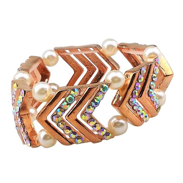Mujeres nupcial de de imitación plata / chapado en oro and rosa ajustable brazalete joyería Yinane Pulsera de novia