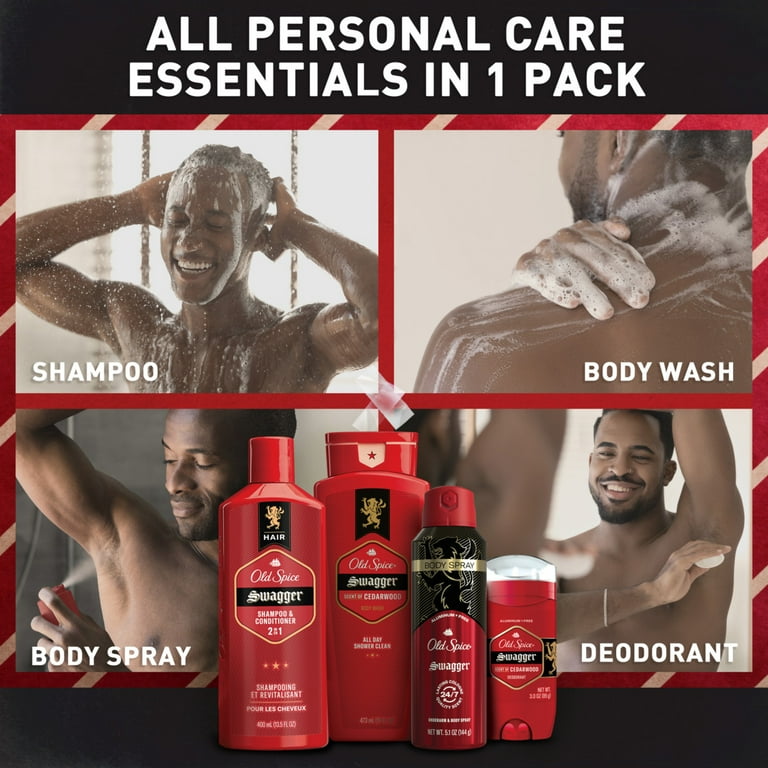 Old Spice Holiday Gift Pack for Men, Swagger Scent, Body Wash
