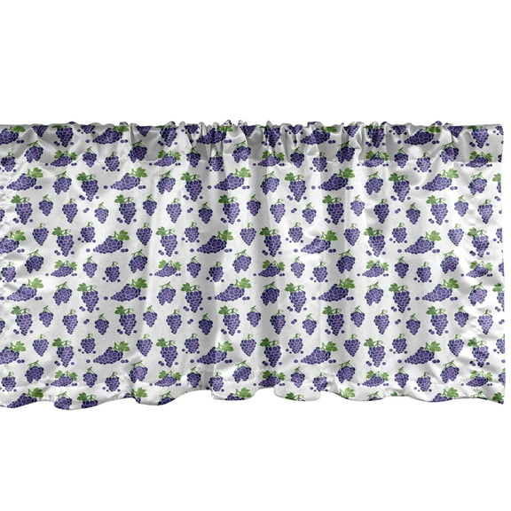 Ambesonne Grape Window Valance, Fruit Yummy Design, 54" X 12", Purple Green