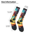 thumbnail image 2 of Fuzoiu World Map Guitar Illustration Print Adult Stockings,Crew Socks,Unisex Fashion Socks, Casual Sports Socks,Comfortable Crew Socks for Everyday Wear and Sports, 2 of 6