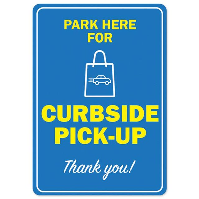 SignMission OS-NS-D-57-25504 Covid-19 Notice Sign - Park Here for Curbside Pick-up