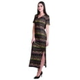 thumbnail image 2 of Moomaya Long Bodycon Maxi Dress For Womens Short&nbsp;Sleeve V neck Printed Jersey T-shirt Dress, 2 of 6