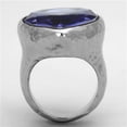 thumbnail image 3 of Womens Rings High polished (no plating) Stainless Steel Ring with Top Grade Crystal in Tanzanite TK1426, 3 of 4
