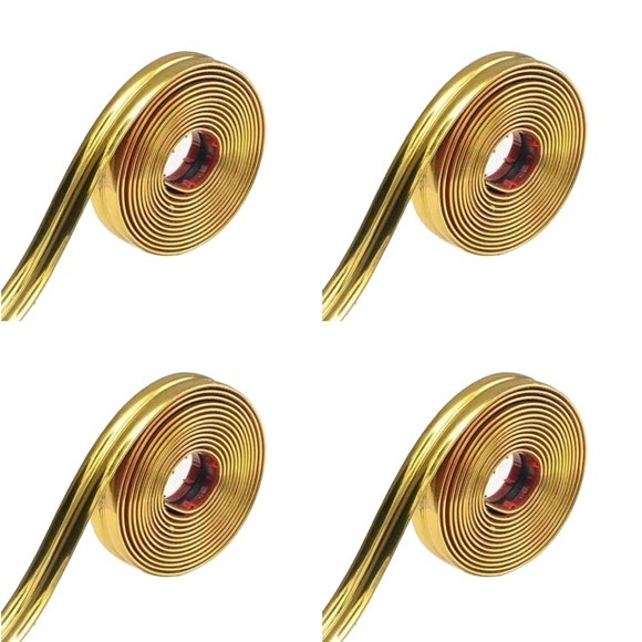 4X Cinta de PVC para Muebles, 5 M, Protector de Esquinas, Tiras Decorativas Autoadhesivas, Tiras Protectoras Doradas, Pegatinas de Pared