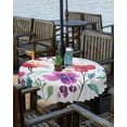thumbnail image 2 of Hokiten Outdoor Tablecloths with Umbrella Hole & Zipper, Colorful Floral Round Tablecloths 60 Inch, Abstract Art Botanical Leaves Waterproof Table Cloth, Patio/Pool/Picnic Table Covers, 2 of 7