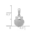 thumbnail image 2 of 14k White Gold Scallop Shell 2-d Charm 17x10mm Wide Pendant Necklace for Women - .7 Grams, 2 of 2