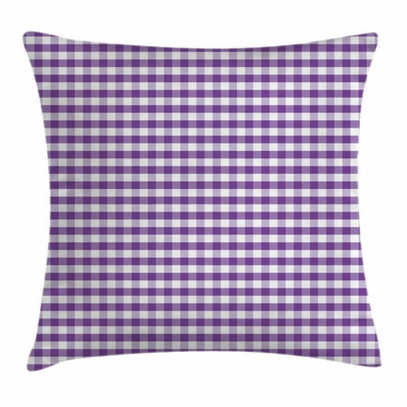 New Style Checkbook Cover (Checkered Throw Pillow Cushion Cover, Purple and White Colored Gingham Checks Rows Picnic Theme Vintage Style Print, Decorative Square Accent Pillow Case, 18 X 18 Inches, Purple White, by)