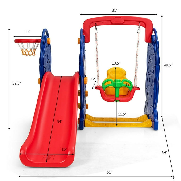 Gymax 3 in 1 Indoor/Outdoor Toddler Climber, Swing Set & Slide Playset with Basketball Hoop - Walmart.com Gymax 3 in 1 Indoor/Outdoor Toddler Climber, Swing Set & Slide Playset with Basketball Hoop - Walmart.com