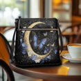 thumbnail image 3 of HELLHERO Waterproof Purse Satchel for Travel Daily Everyday, PU Leather Durable Fashion Satchel Bag, Butterfly Moon, 3 of 7