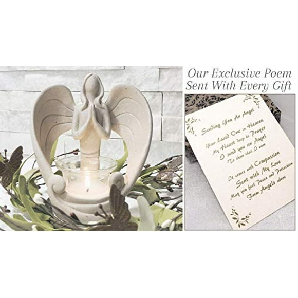 Healing for The Hurting Sending You an Angel Statue Candle Holder with LED Candle to Express Sympathy for Funeral Or Memorial Comfort The Grieving for Loss of A Loved One When Some