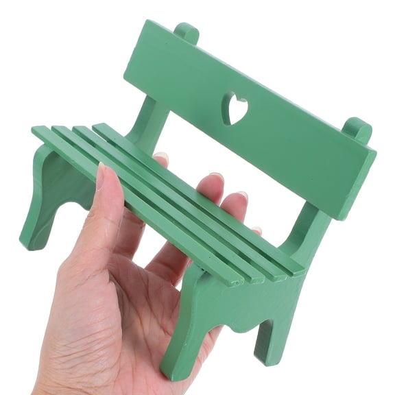 MIPCASE Mini Wooden Garden Bench Statue, Porch Chair Decor Piece for Outdoor Patio, Photo Booth Prop Accessory