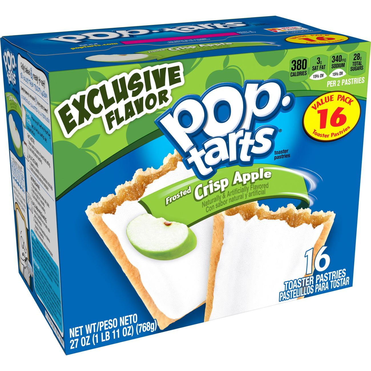 PopTarts Breakfast Toaster Pastries, Frosted Crisp Apple, Value Pack
