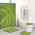 thumbnail image 1 of Juego de 4 cortinas de ducha con diseño artístico de gotas de agua, hojas y naturaleza, con alfombrillas antideslizantes, tapa de inodoro y alfombrilla de baño, juego de decoración para baño de 70 x, 1 of 5