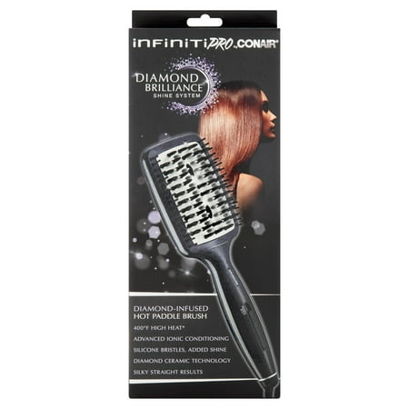 Conair - Infiniti PRO Diamond Brilliance Hot Paddle Brush - Black
