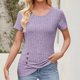 thumbnail image 4 of mfyjkho Tops Para Mujer, Blusa De Manga Corta Plisada Con Botones Y Cuello Redondo De Color Liso Para Mujer Tops Y Blusas Para Mujer Xl, 4 of 8