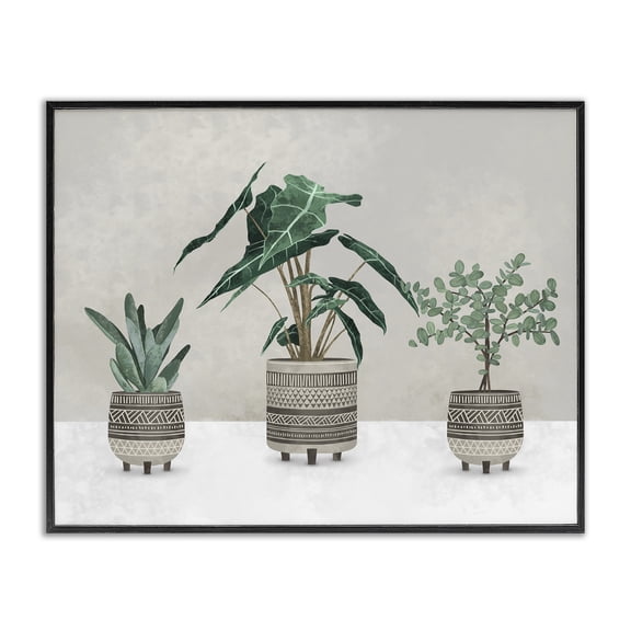 Stupell Industries Southwestern Plants In Patterned Pots Black Framed Giclee Art, 30 x 24, by Ziwei Li