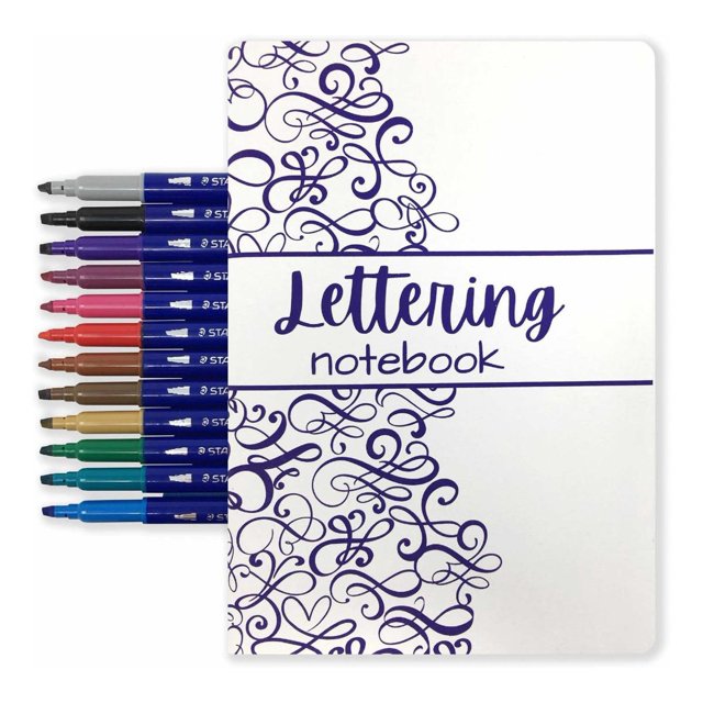 Libreta Lettering Con 12plumones Doble Punta Para Caligrafía Altamira A5