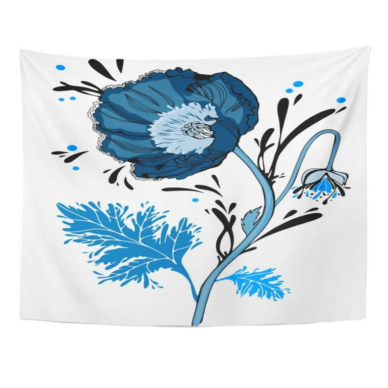 Blue flower tapestry sales