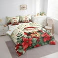 thumbnail image 4 of Homewish Retro Santa Claus 7-Piece Twin Bedding Sets,Red Xmas Berry Bedding Comforter Set,Green Christmas Flower Sheet Sets For Girl Boy,Breathable Home Decor Reversible, 4 of 9