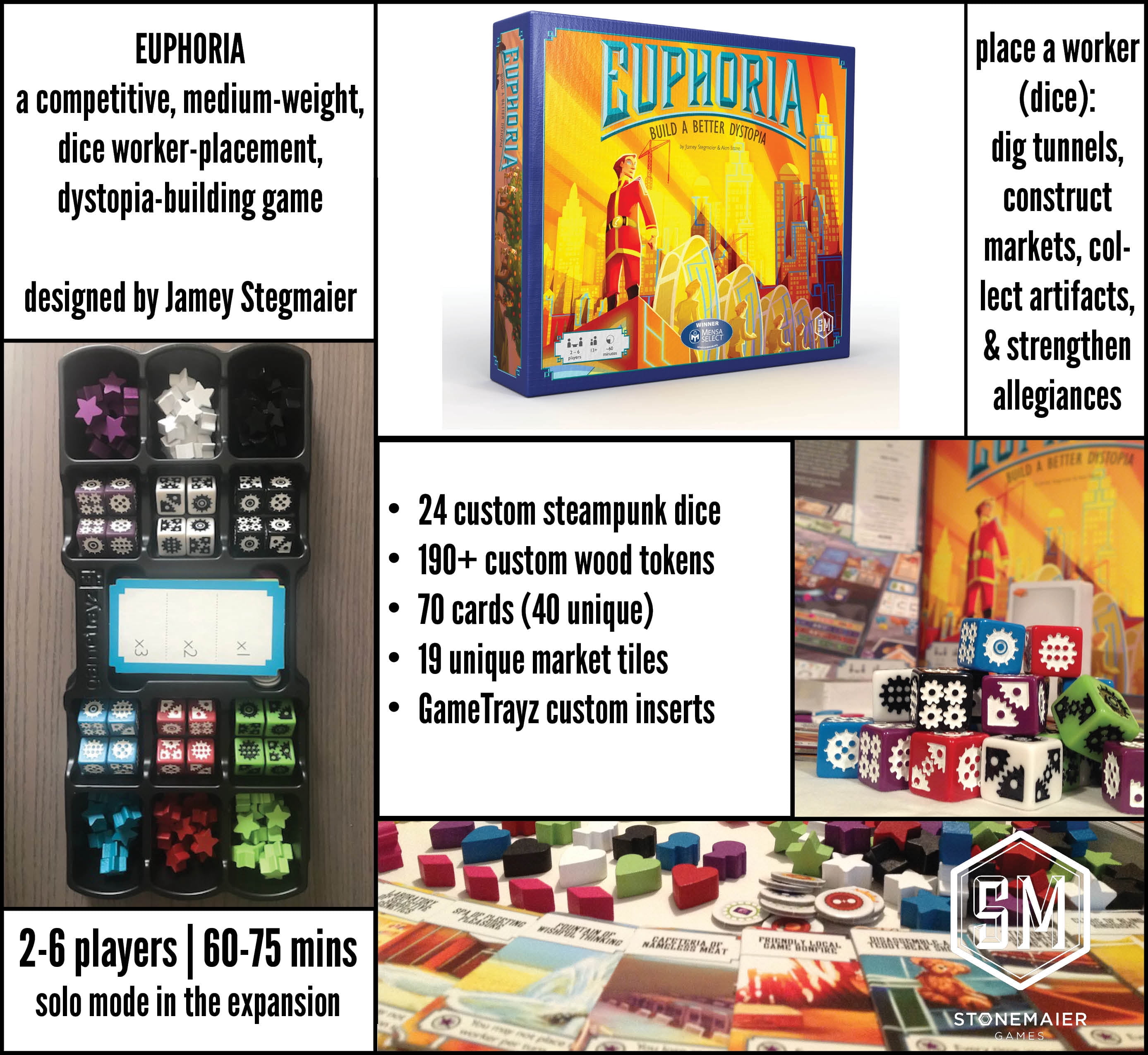 Euphoria: Build a Better Dystopia by Jamey Stegmaier - A Strategy Board Game from Stonemaier Games