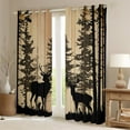thumbnail image 2 of Manfei Wildlife Deer Elk Black Out Curtains for Man, Rustic Farmhouse Wooden Plank Curtains Pack of 2 (42x63 Each), Brown Animal Bedroom Curtains, Curtains and Drapes Bedroom Decor, 2 of 6