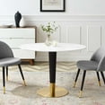 thumbnail image 3 of Modway Zinque 42" Oval Dining Table in Gold White, 3 of 5