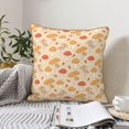 thumbnail image 4 of KLL Autumn Mushrooms Decorative Throw Pillow Covers Velvet Soft for Couch Sofa Bedroom Living Room Outdoor (No pillow core)- 18"x18", 4 of 5