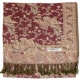 thumbnail image 2 of Falari Women's Reversible Paisley Woven Pashmina Shawl Wrap Scarf 80" x 27" Pink, 2 of 3