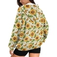 thumbnail image 2 of FOR U DESIGNS Butterfly Sunflower Zipper Hoodies for Women Oversized Hoodie Size M Activewear Tops for Women Long Sleeve Down-Shoulder Collar Hooded Sportswear Winter, 2 of 7